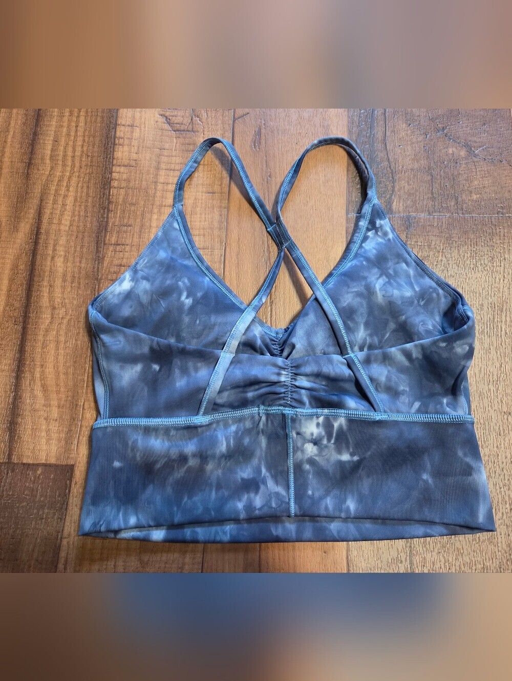 Women’s Gymshark Blue Tie-Dye Longline Sports Top. Sz S - Picture 3 of 6